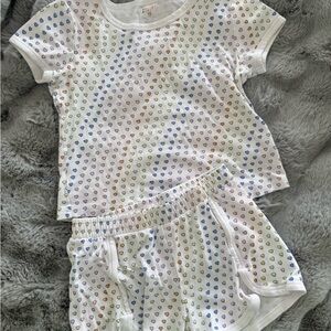 Girls Roller Rabbit Colorful Heart Print Kids Pajamas / Play Suit 10